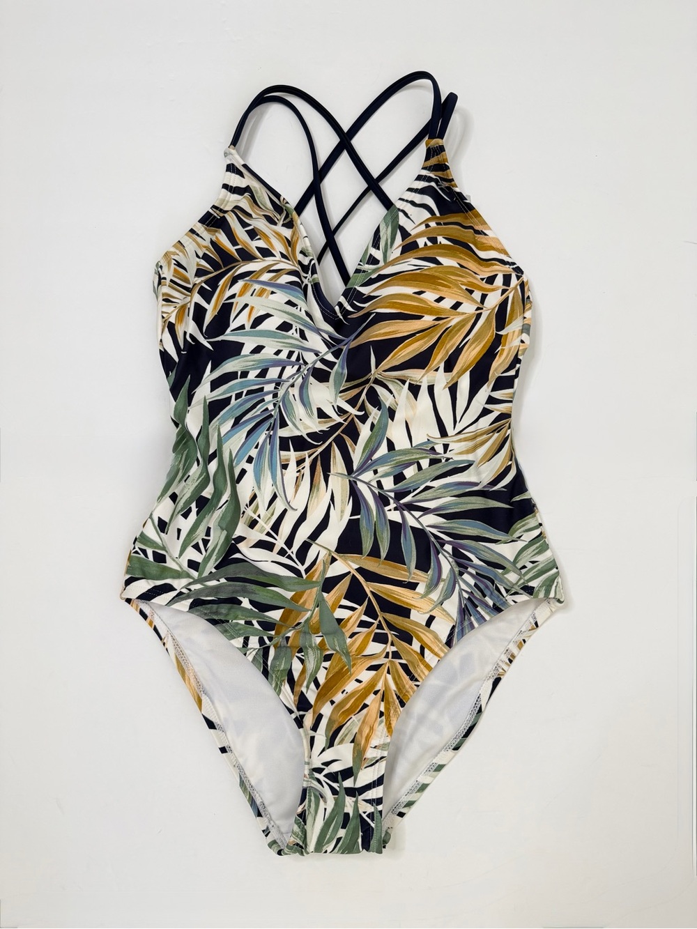 Hurley Green Leaf Print One-Piece Swimsuit - size S - NWOT